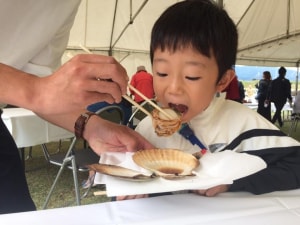 法人様慰労会にてホタテ釣り企画！！in和歌山県のキャンプ場