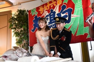 大阪市内ホテル　結婚披露宴にてマグロ解体ショー！！！