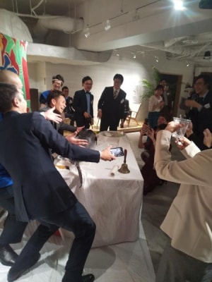 東京の銀座にて法人様パーティーでマグロの解体ショー！！！！！