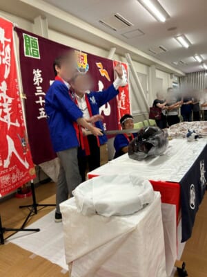 東京都足立区の法人様の食堂にてマグロの解体ショーを行って参りました。