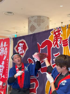 大阪市内のとあるホテルでマグロの解体ショー実施！！！
