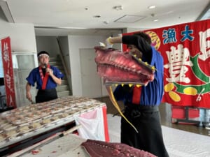 埼玉県本庄市の労働組合様の祭りにてマグロの解体ショー実施しました！