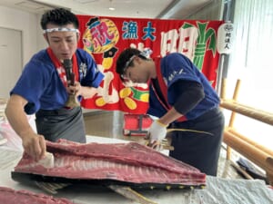 埼玉県本庄市の労働組合様の祭りにてマグロの解体ショー実施しました！