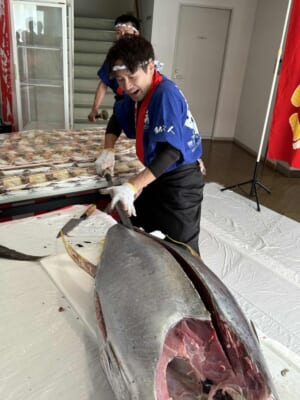 埼玉県本庄市の労働組合様の祭りにてマグロの解体ショー実施しました！